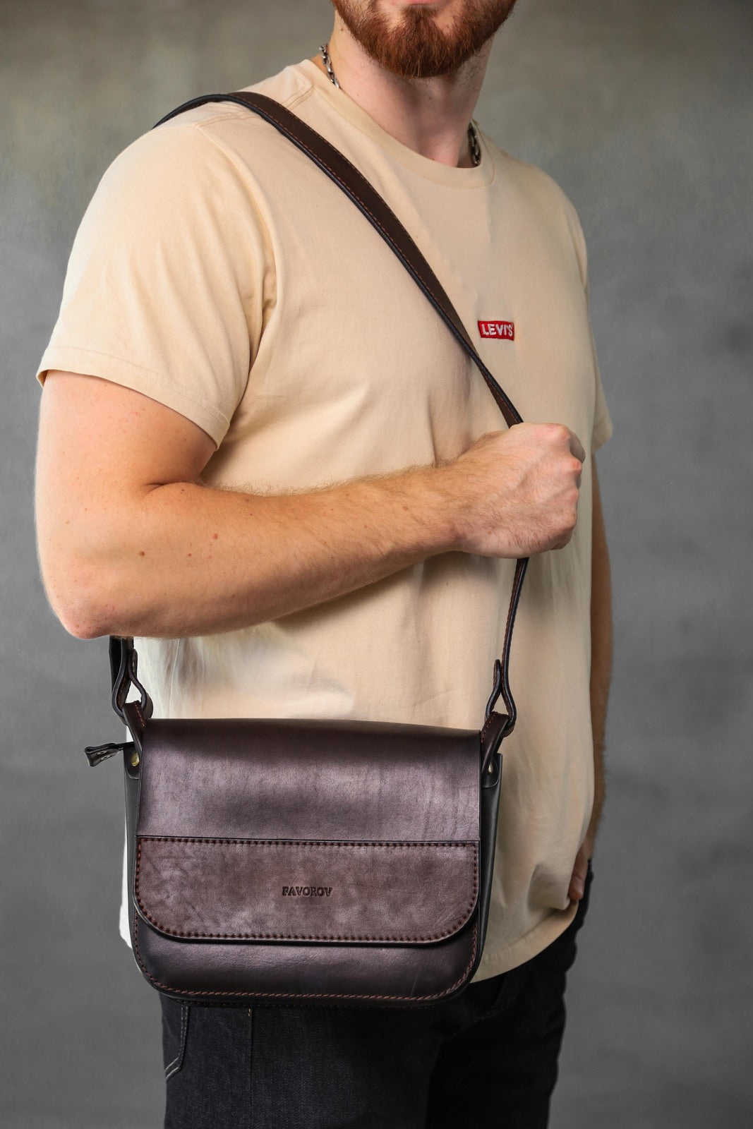 Personalized shoulder bag, men’s leather bag, Messenger bag, crossbody bag