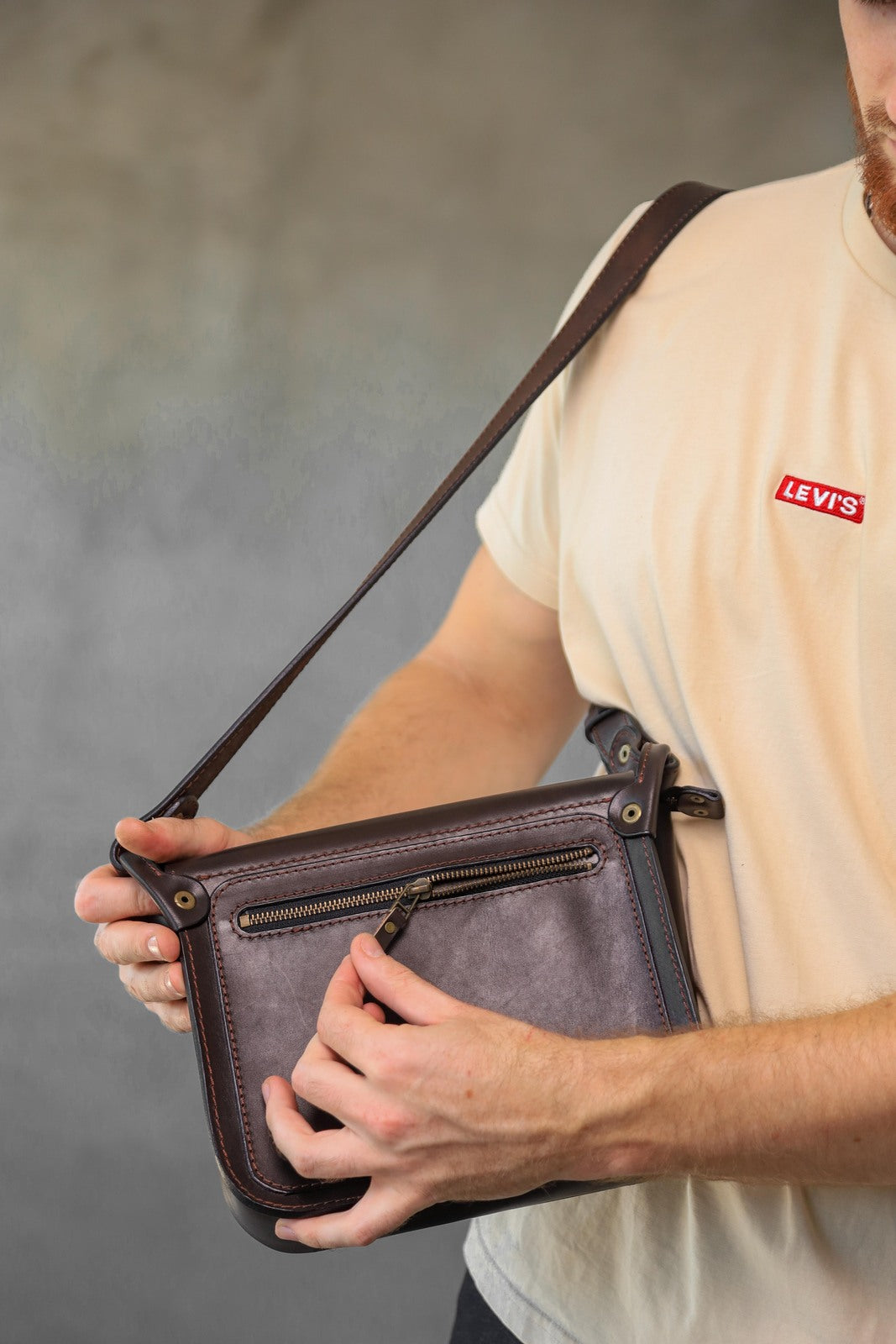 Personalized shoulder bag, men’s leather bag, Messenger bag, crossbody bag