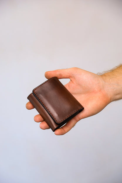Brown Trifold Leather Wallet, Vintage Look Wallet, Gift for Him