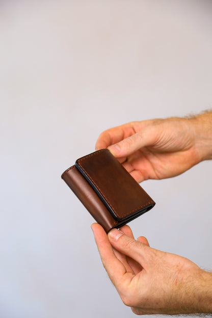 Brown Trifold Leather Wallet, Vintage Look Wallet, Gift for Him