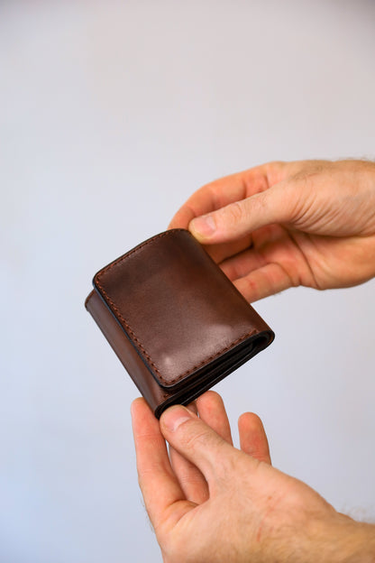 Brown Trifold Leather Wallet, Vintage Look Wallet, Gift for Him