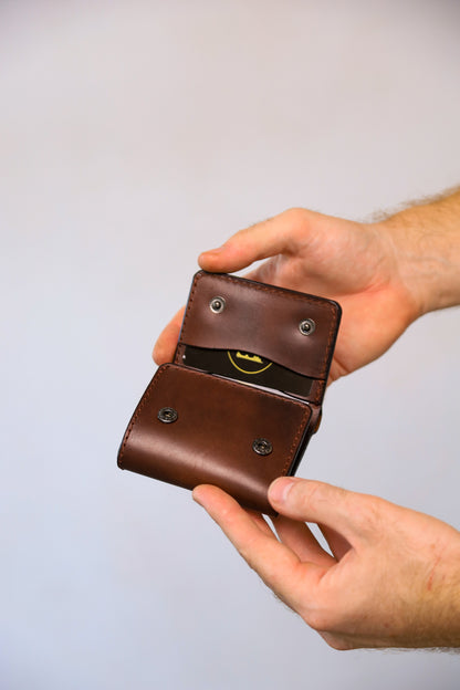 Brown Trifold Leather Wallet, Vintage Look Wallet, Gift for Him