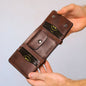 Brown Trifold Leather Wallet, Vintage Look Wallet, Gift for Him