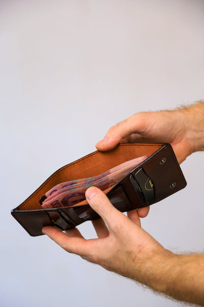 Brown Trifold Leather Wallet, Vintage Look Wallet, Gift for Him