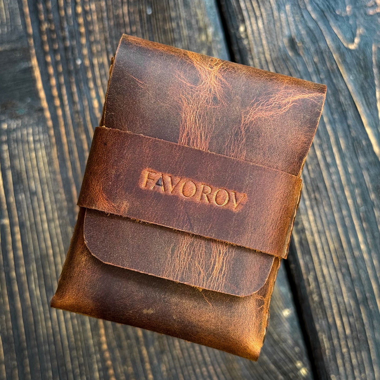 Crazy horse vertical wallet, rugged edc cardholder, personalized vintage slim cash sleeve