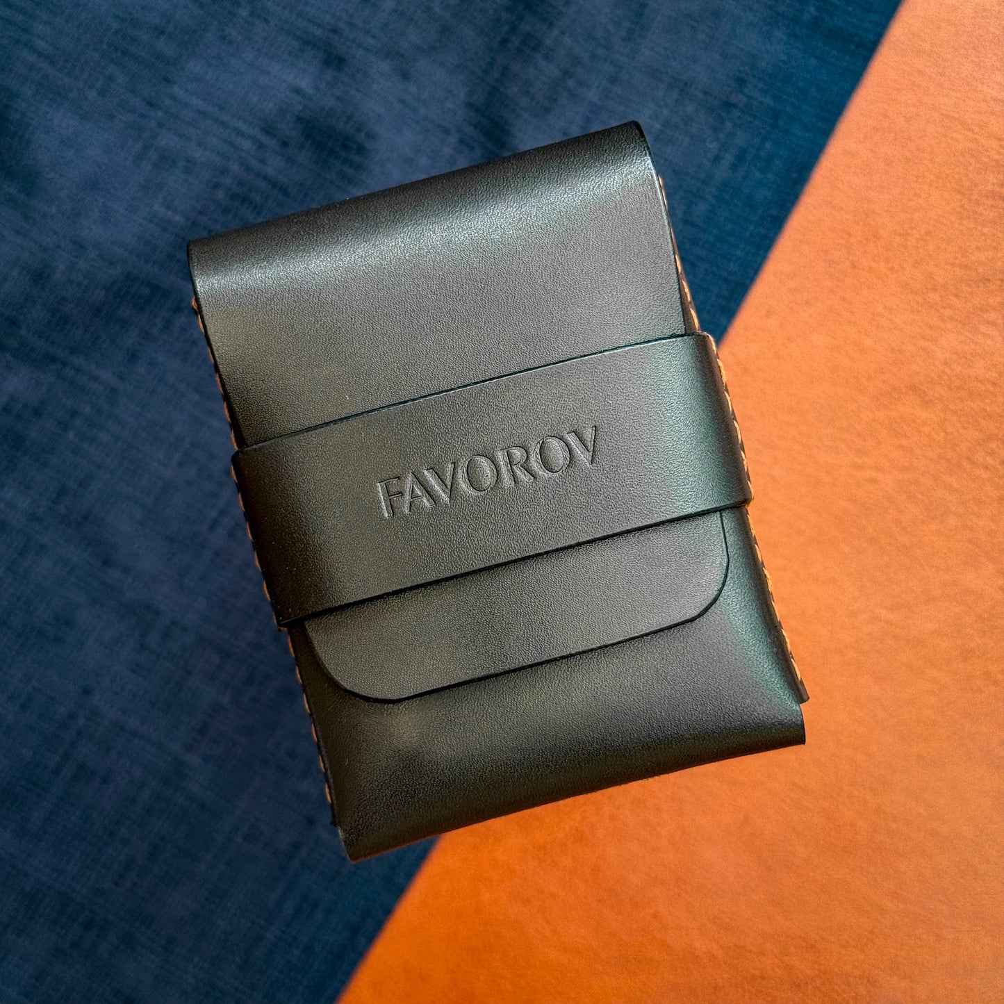 Slim vertical cash sleeve, personalized classic brown cardholder, custom anniversary gift for him