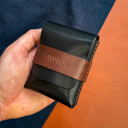 Cowhide vertical cash sleeve, personalized compact travel cardholder, minimalist front pocket wallet (копия)