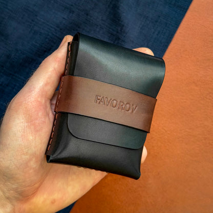 Cowhide vertical cash sleeve, personalized compact travel cardholder, minimalist front pocket wallet (копия)