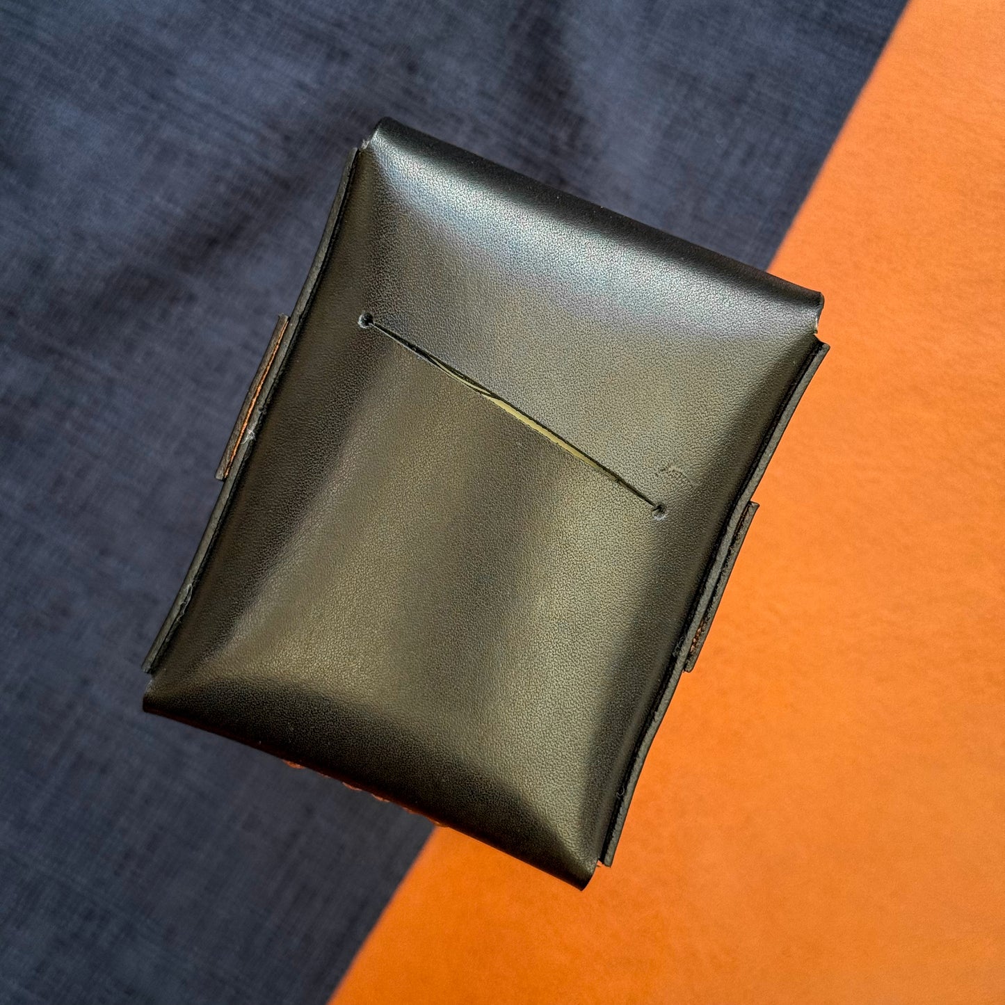 Cowhide vertical cash sleeve, personalized compact travel cardholder, minimalist front pocket wallet (копия)