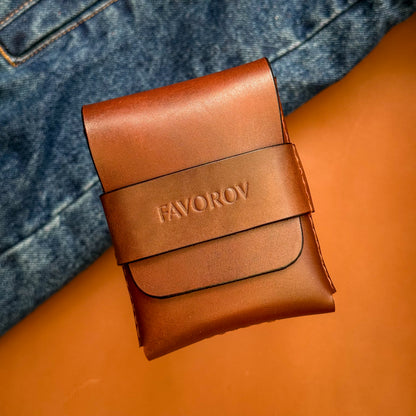 Compact front pocket wallet, full grain leather cash sleeve, personalized artisan rugged cardholder