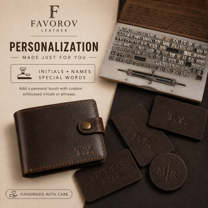 Leather money clip wallet, personalized front pocket mens bifold, slim cash organizer