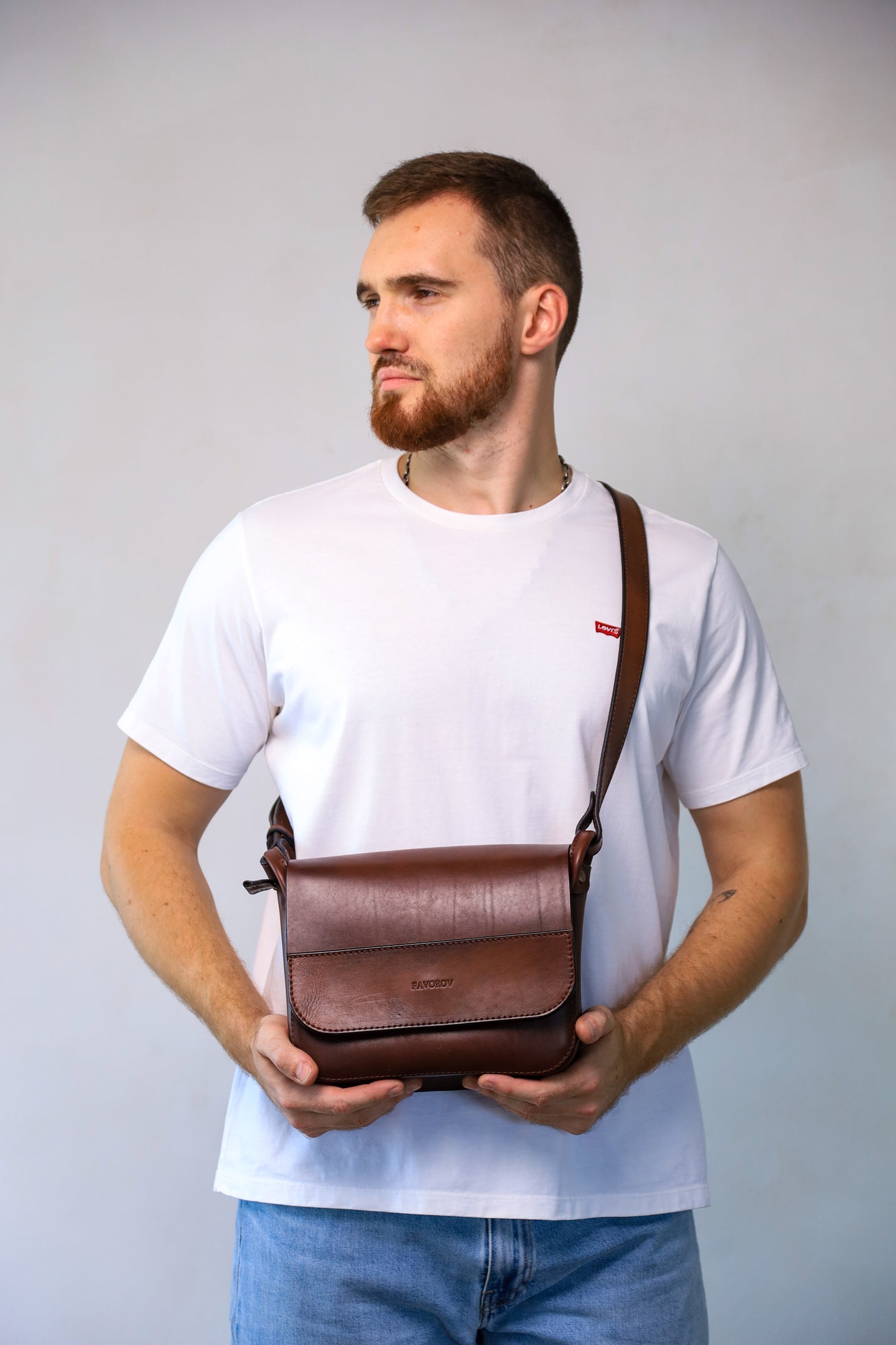 Personalized shoulder bag, men’s leather bag, Messenger bag