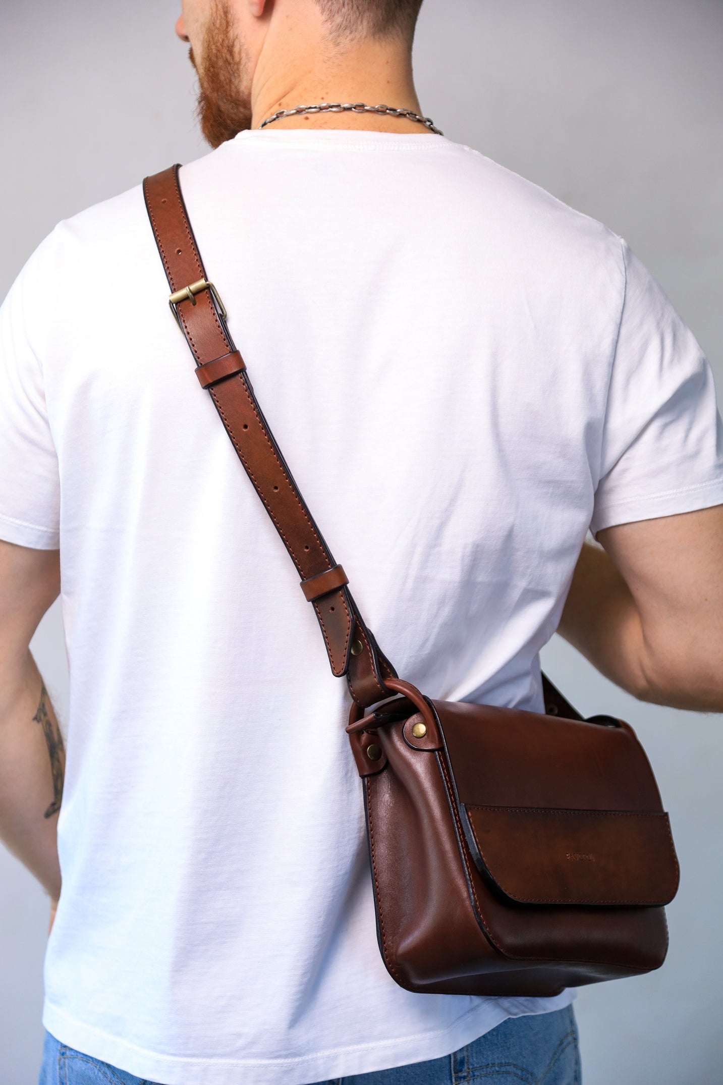 Personalized shoulder bag, men’s leather bag, Messenger bag