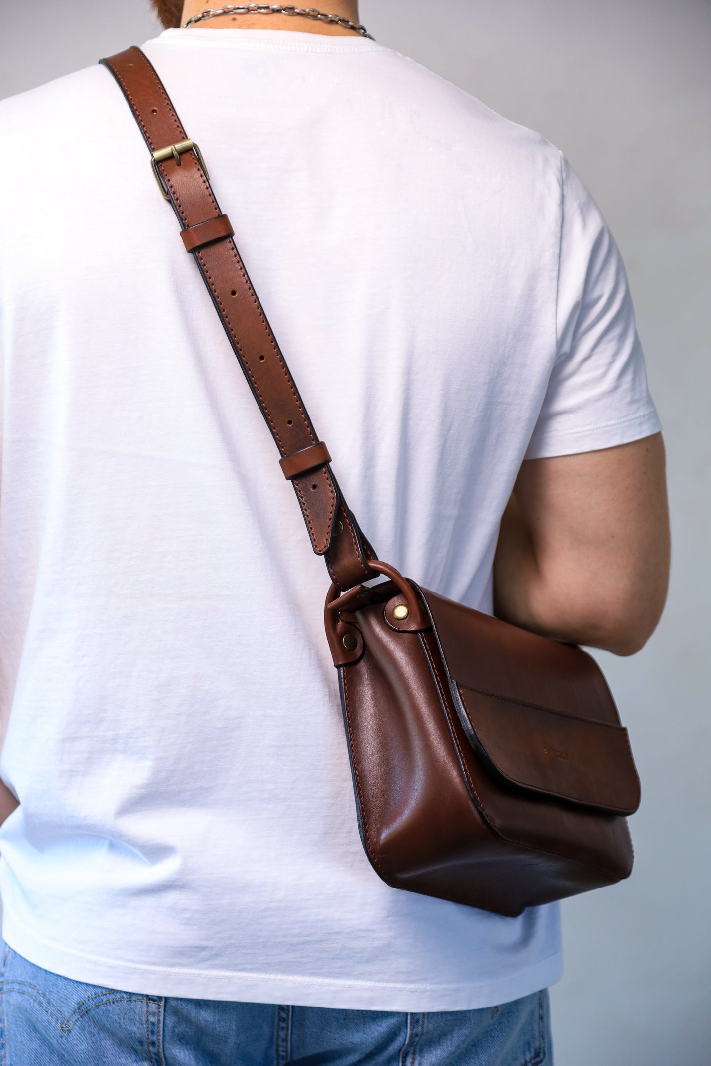 Personalized shoulder bag, men’s leather bag, Messenger bag