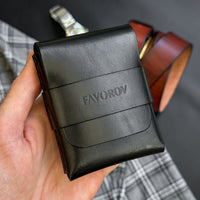 Full grain leather card & cash holder, personalized slim vintage wallet