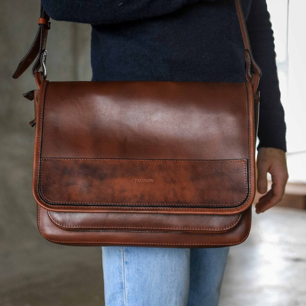 Brown shoulder bag, Laptop Personalized Men’s leather bag
