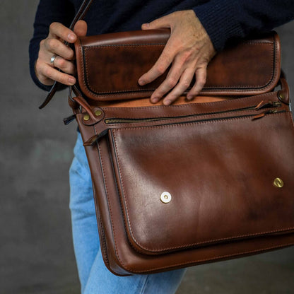 Brown shoulder bag, Laptop Personalized Men’s leather bag