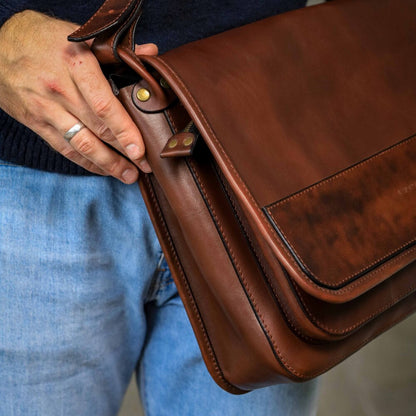 Brown shoulder bag, Laptop Personalized Men’s leather bag