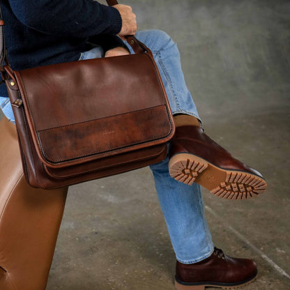 Brown shoulder bag, Laptop Personalized Men’s leather bag