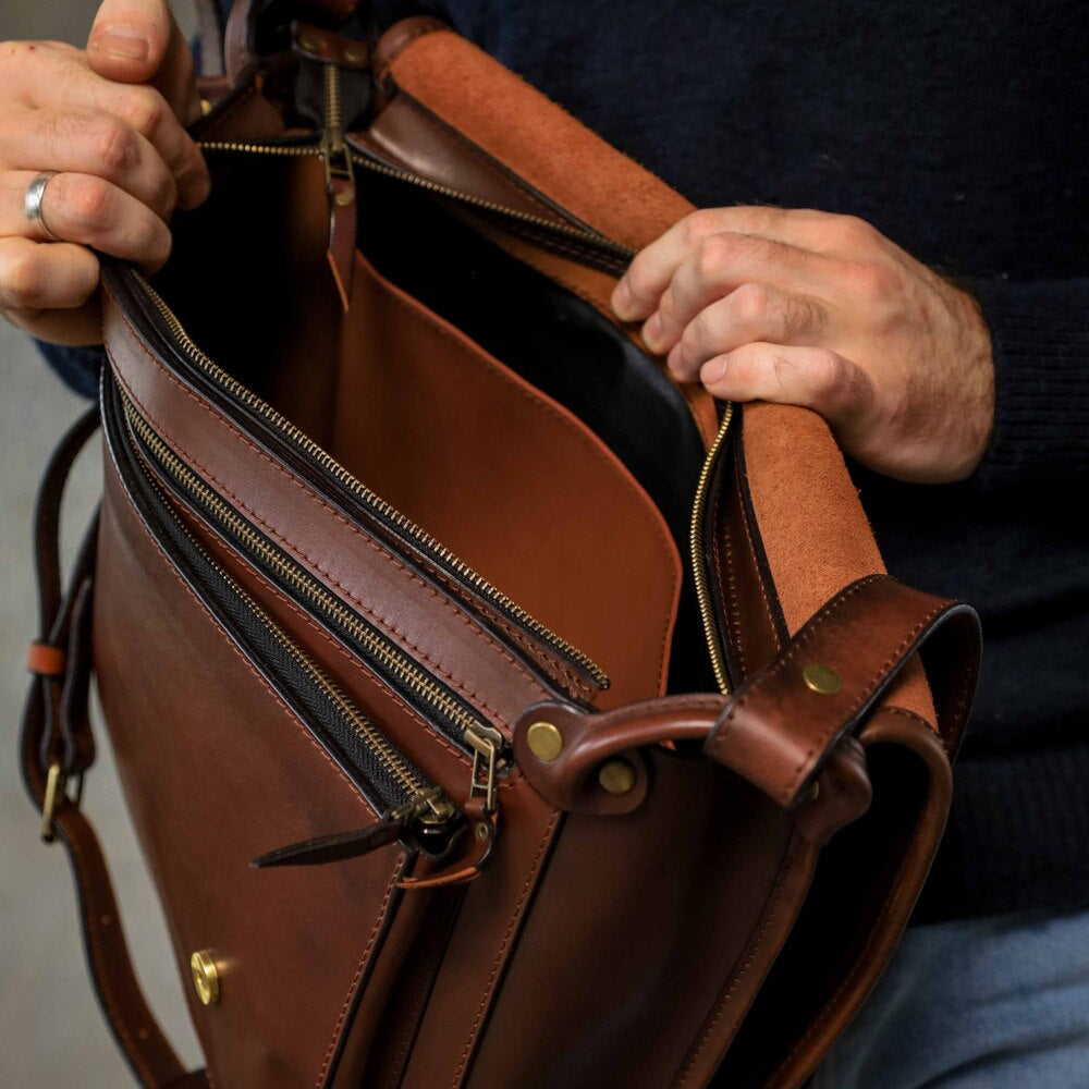 Brown shoulder bag, Laptop Personalized Men’s leather bag