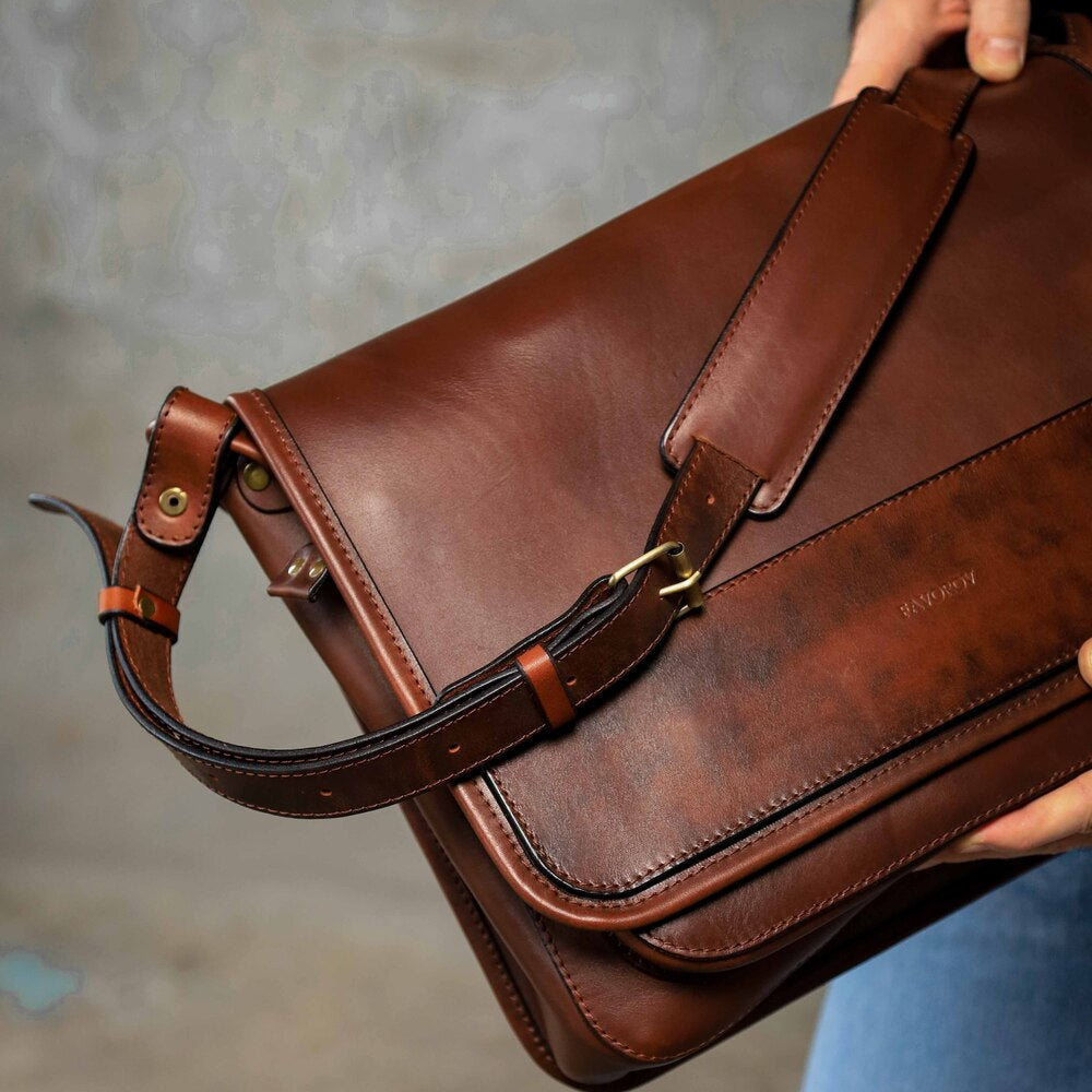 Brown shoulder bag, Laptop Personalized Men’s leather bag