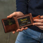 Personalized Wallet, Men's Slim Leather Wallet, Brown Minimalist Leather Wallet