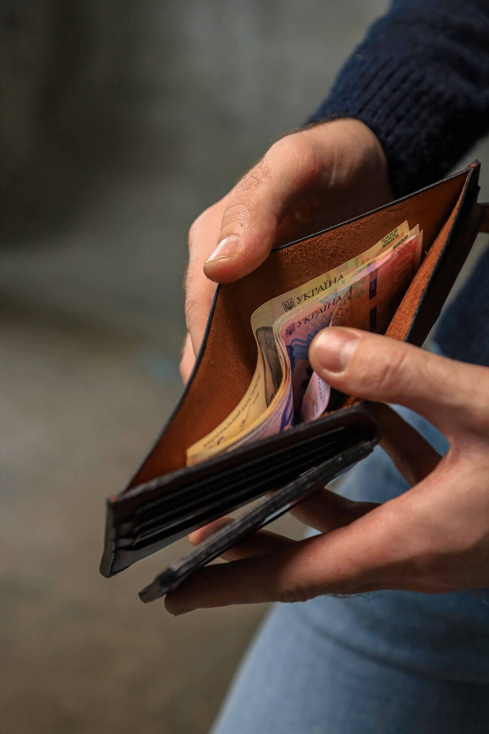 Personalized Wallet, Men's Slim Leather Wallet, Brown Minimalist Leather Wallet