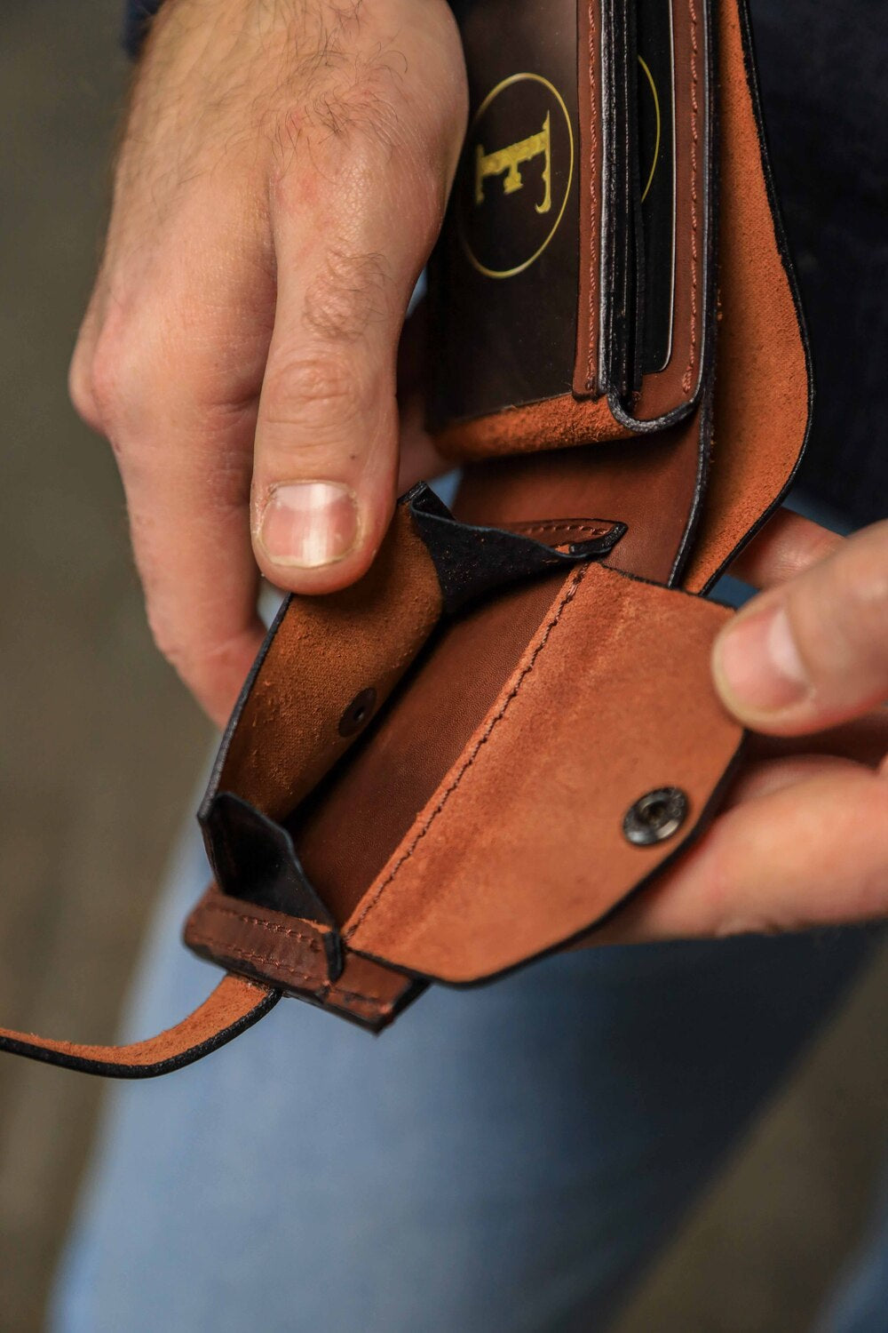 Personalized Wallet, Men's Slim Leather Wallet, Brown Minimalist Leather Wallet