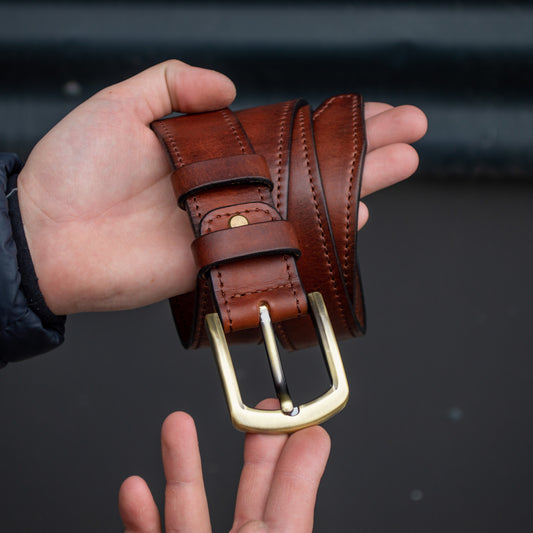 Leather Belt, Full Grain Leather Belt, Brown Leather Belt