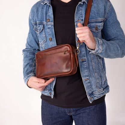Personalized shoulder bag, leather belt bag, men’s leather bag, belt bag, waist bag, crossbody bag, fanny bag, leather Crossbody pouch