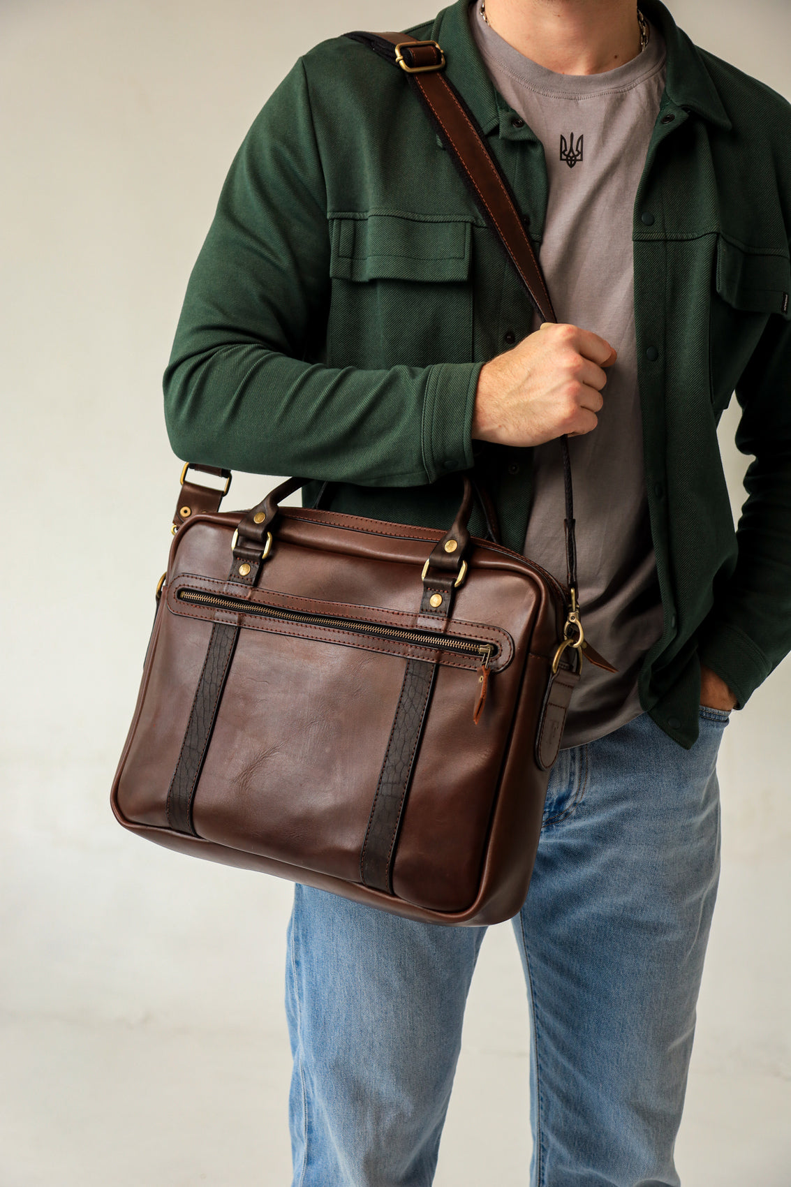 Personalized gifts for him, Leather briefcase man, full grain leather bag men, mens laptop messenger bag