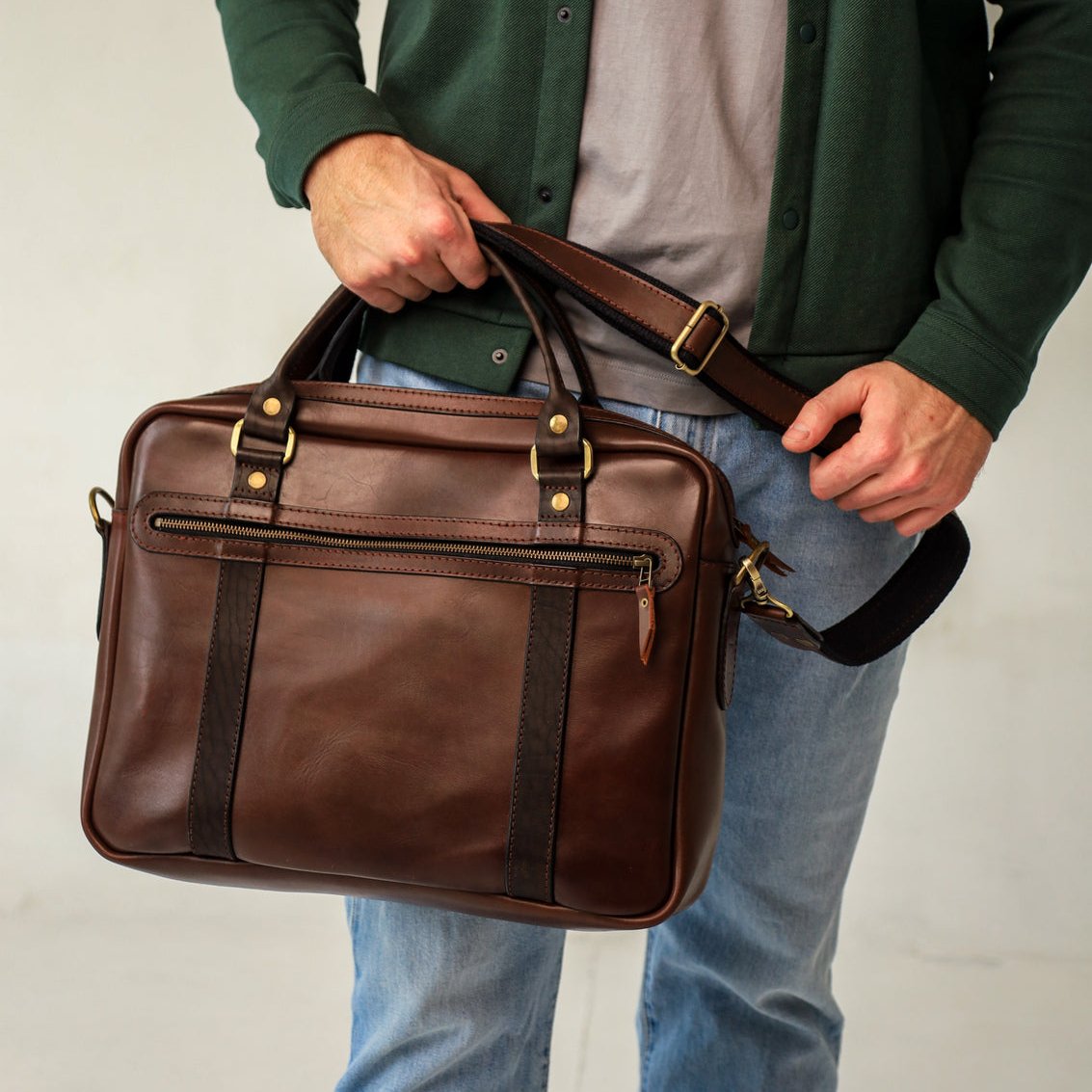 Personalized gifts for him, Leather briefcase man, full grain leather bag men, mens laptop messenger bag