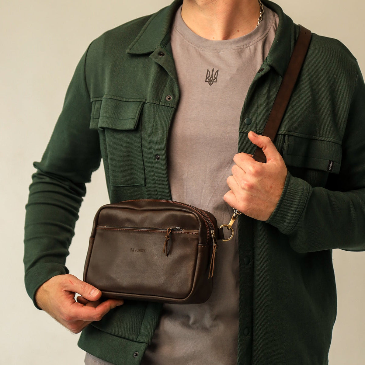Brown shoulder bag, leather belt bag, men’s leather bag, belt bag, waist bag, crossbody bag