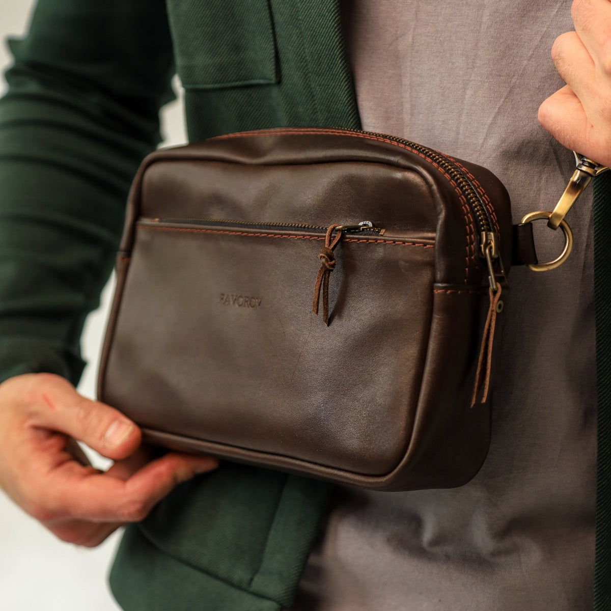 Brown shoulder bag, leather belt bag, men’s leather bag, belt bag, waist bag, crossbody bag