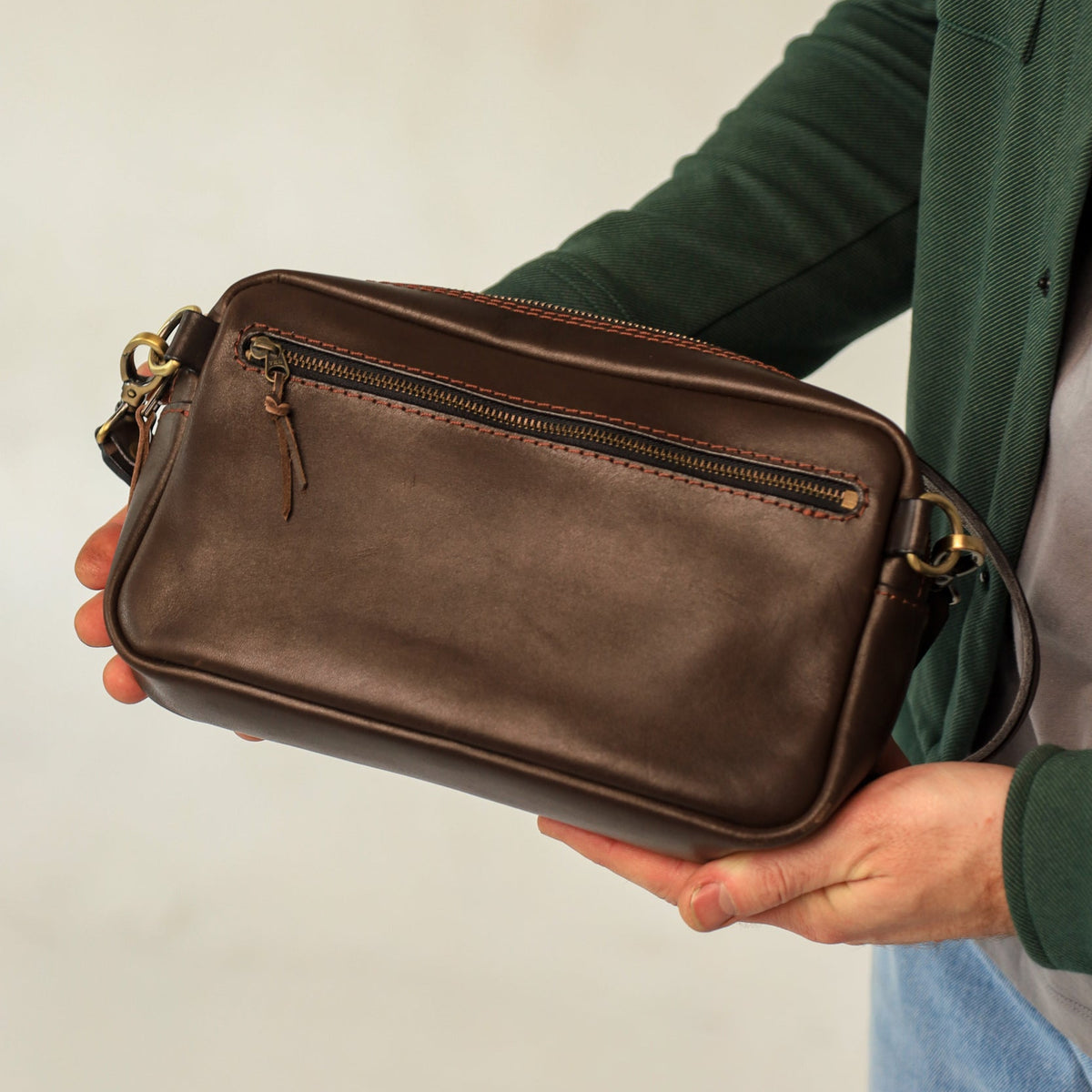 Brown shoulder bag, leather belt bag, men’s leather bag, belt bag, waist bag, crossbody bag