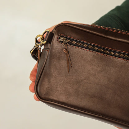 Brown shoulder bag, leather belt bag, men’s leather bag, belt bag, waist bag, crossbody bag