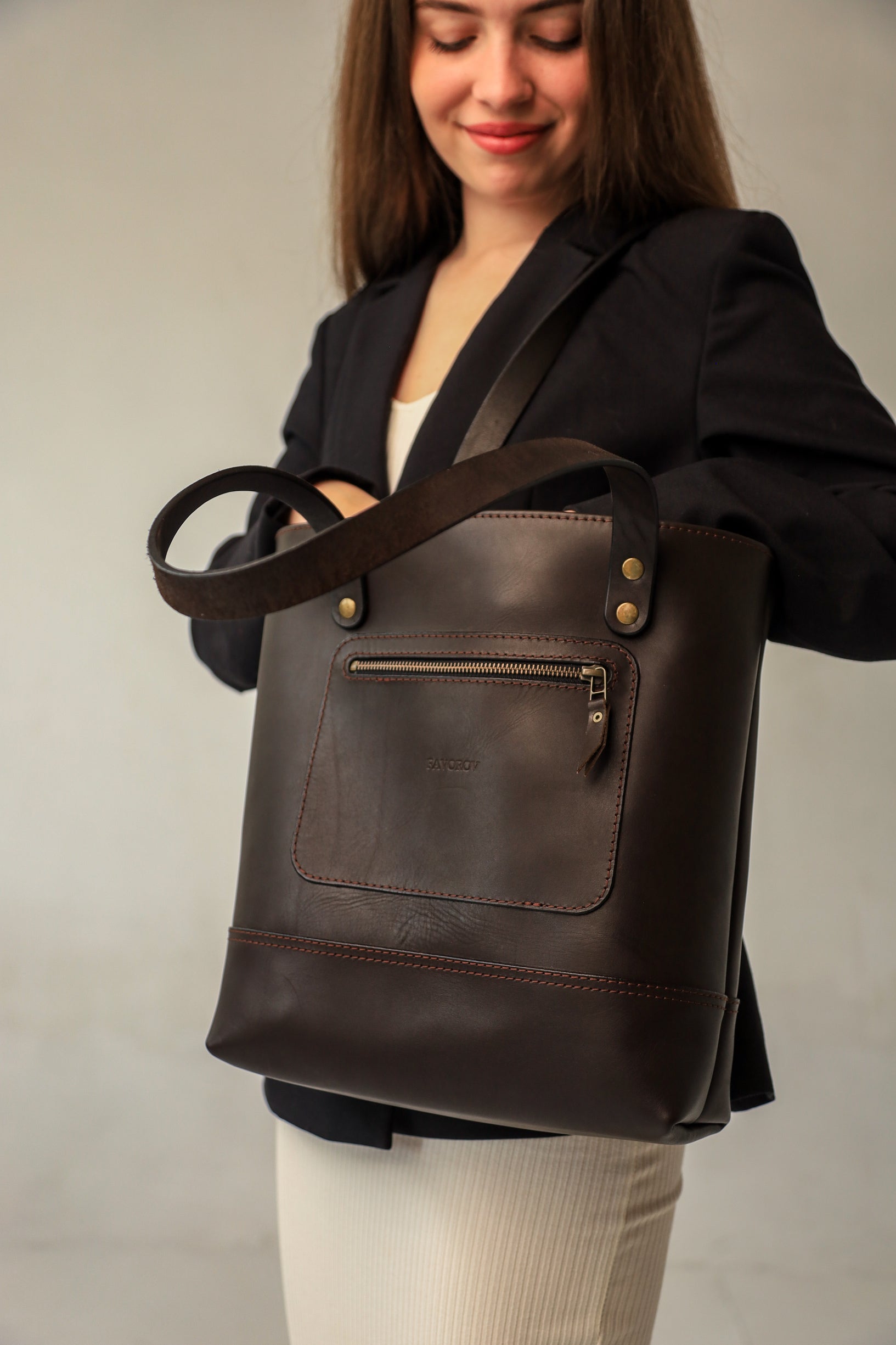 Leather Tote bag, Leather Bag, Full Grain Leather shoulder bag, Women leather bag