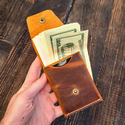 Leather Cash Wallet, Slim Card & Cash Holder, Handmade Minimalist Wallet, Personalized Front Pocket Wallet