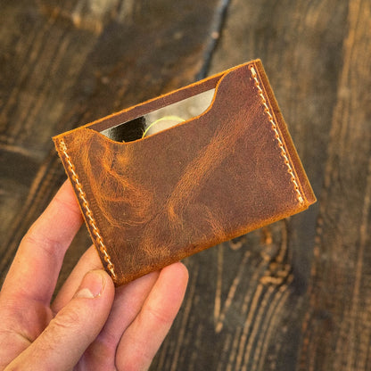 Leather Cash Wallet, Slim Card & Cash Holder, Handmade Minimalist Wallet, Personalized Front Pocket Wallet