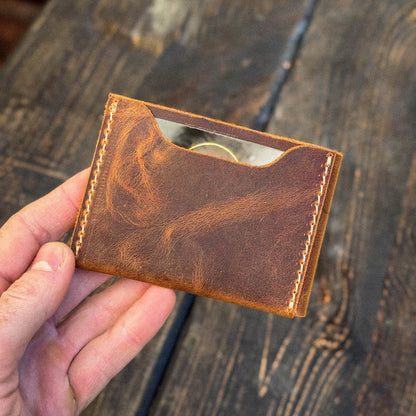 Leather Cash Wallet, Slim Card & Cash Holder, Handmade Minimalist Wallet, Personalized Front Pocket Wallet