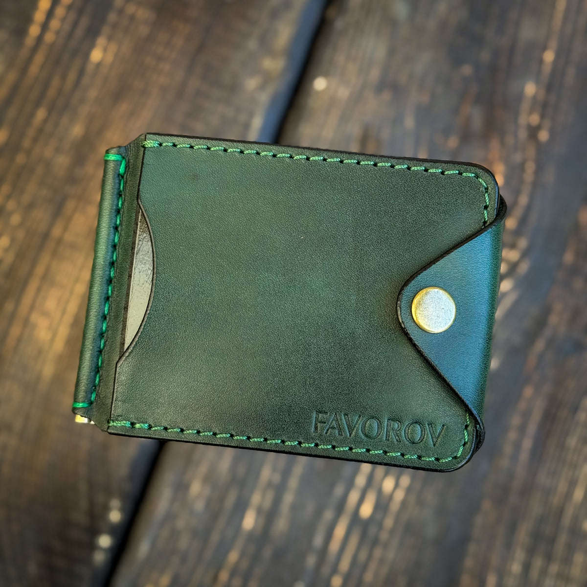 Full Grain Leather Money Clip, Small leather wallet