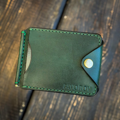 Full Grain Leather Money Clip, Small leather wallet