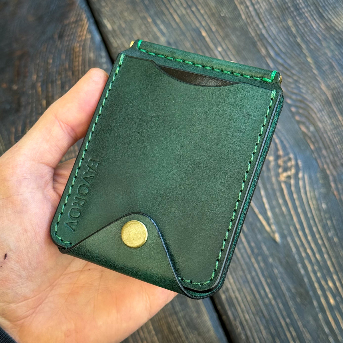 Full Grain Leather Money Clip, Small leather wallet