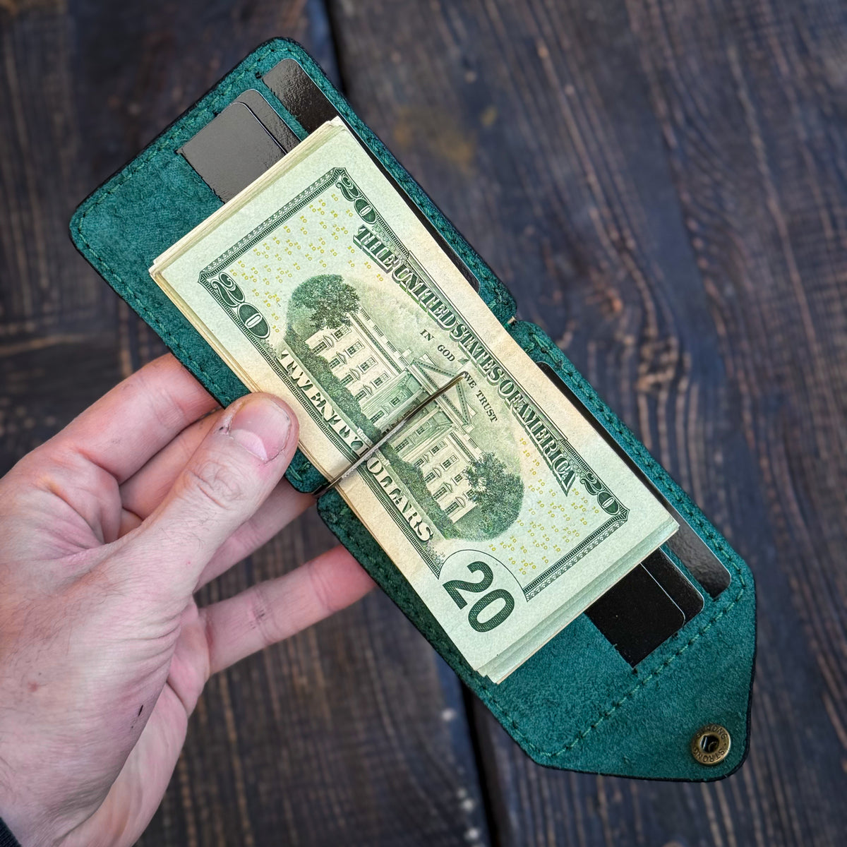 Full Grain Leather Money Clip, Small leather wallet