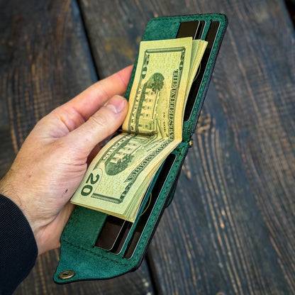 Full Grain Leather Money Clip, Small leather wallet