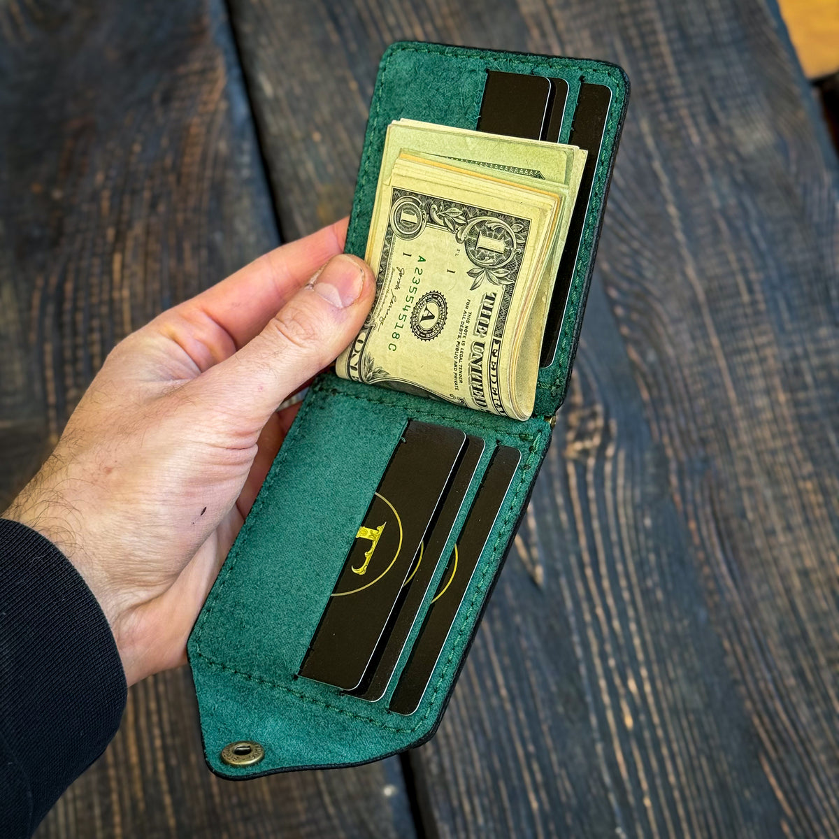 Full Grain Leather Money Clip, Small leather wallet