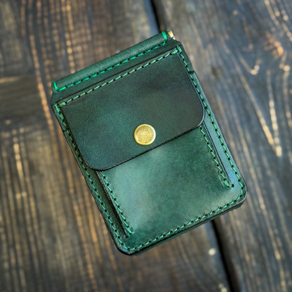 Full Grain Leather Money Clip, Small leather wallet