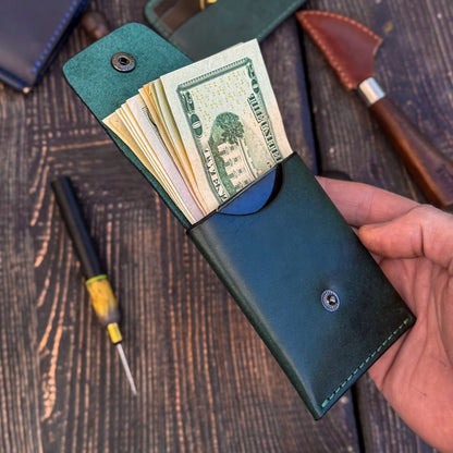 Leather Cash Wallet, Slim Card & Cash Holder
