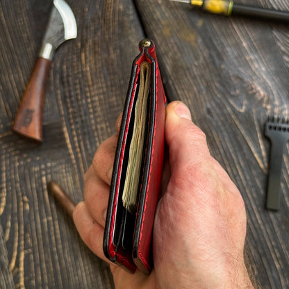 Leather money clip, Full Grain Leather wallet for him, Mens gift, Personalized Slim Bifold Card Holder, Minimalist gift (копия)