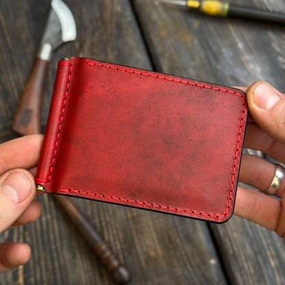 Leather money clip, Full Grain Leather wallet for him, Mens gift, Personalized Slim Bifold Card Holder, Minimalist gift (копия)
